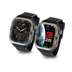 AGM Legion 3 | Smart Watch | AMOLED Display | 500mAh Battery| Bluetooth Call | Heart Rate Monitor | 5ATM Waterproof | LED Flashlight | Square Rugged Sport Watch